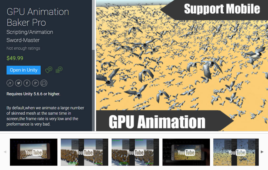 GPU Animation Bake Pro Unity Asset is on Unity Asset Store for Sell